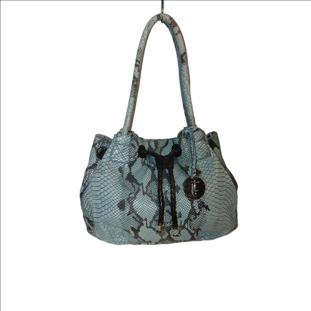 RARE Iris Tyler Snakeskin Drawstring Leather Bag